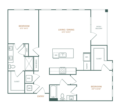 a blueprint of a floor plan of an apartment